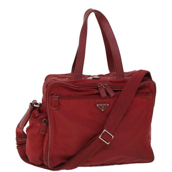 PRADA Boston Bag Nylon Red - Picture 1 of 16